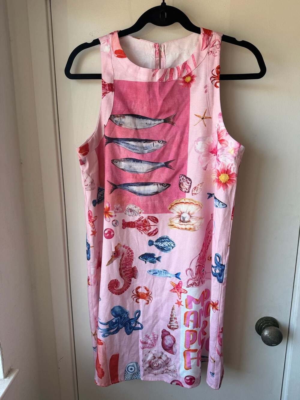 Unbranded Marine Life Print Sleeveless Dress Size S Pink